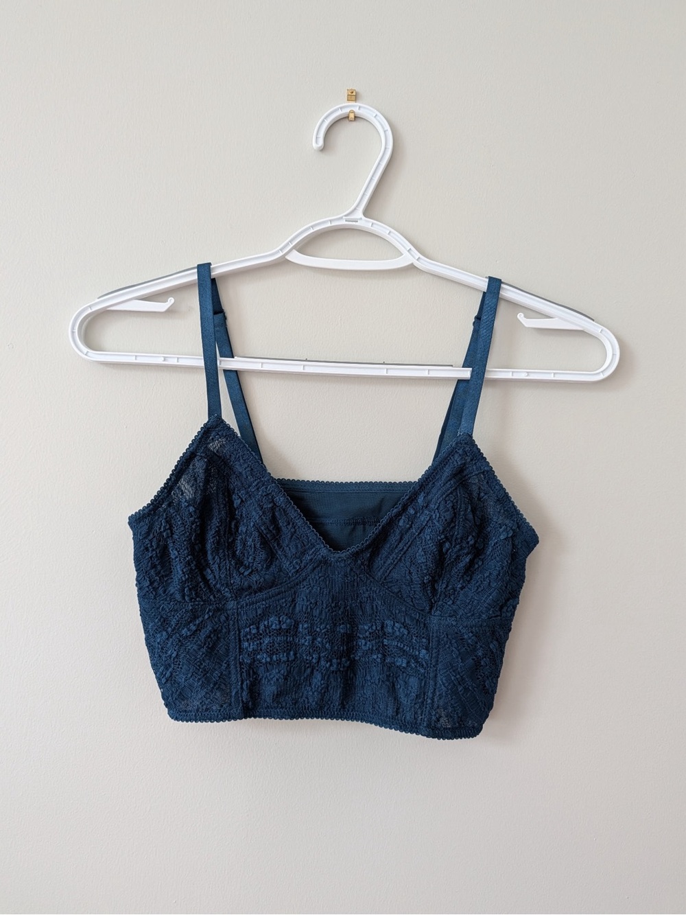 Free People Intimately Lace Bralette Dark Teal Longline Cami Crop Top Boho